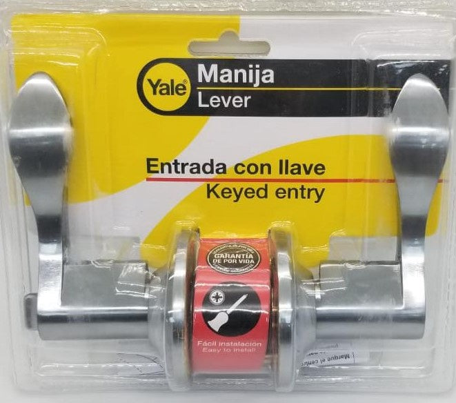 YALE Lock Lever Entry Stainless Steel Aston 1607 US26D