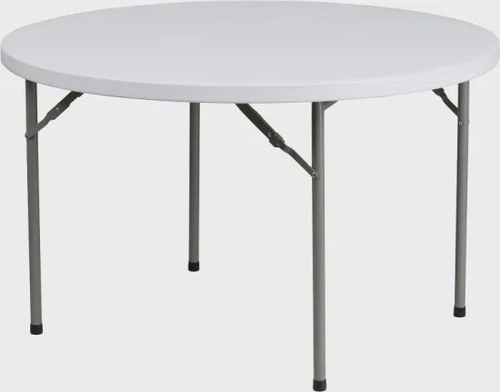 Table Folding Plastic White AC-Y150 5FT Straight Round 59" X 29"