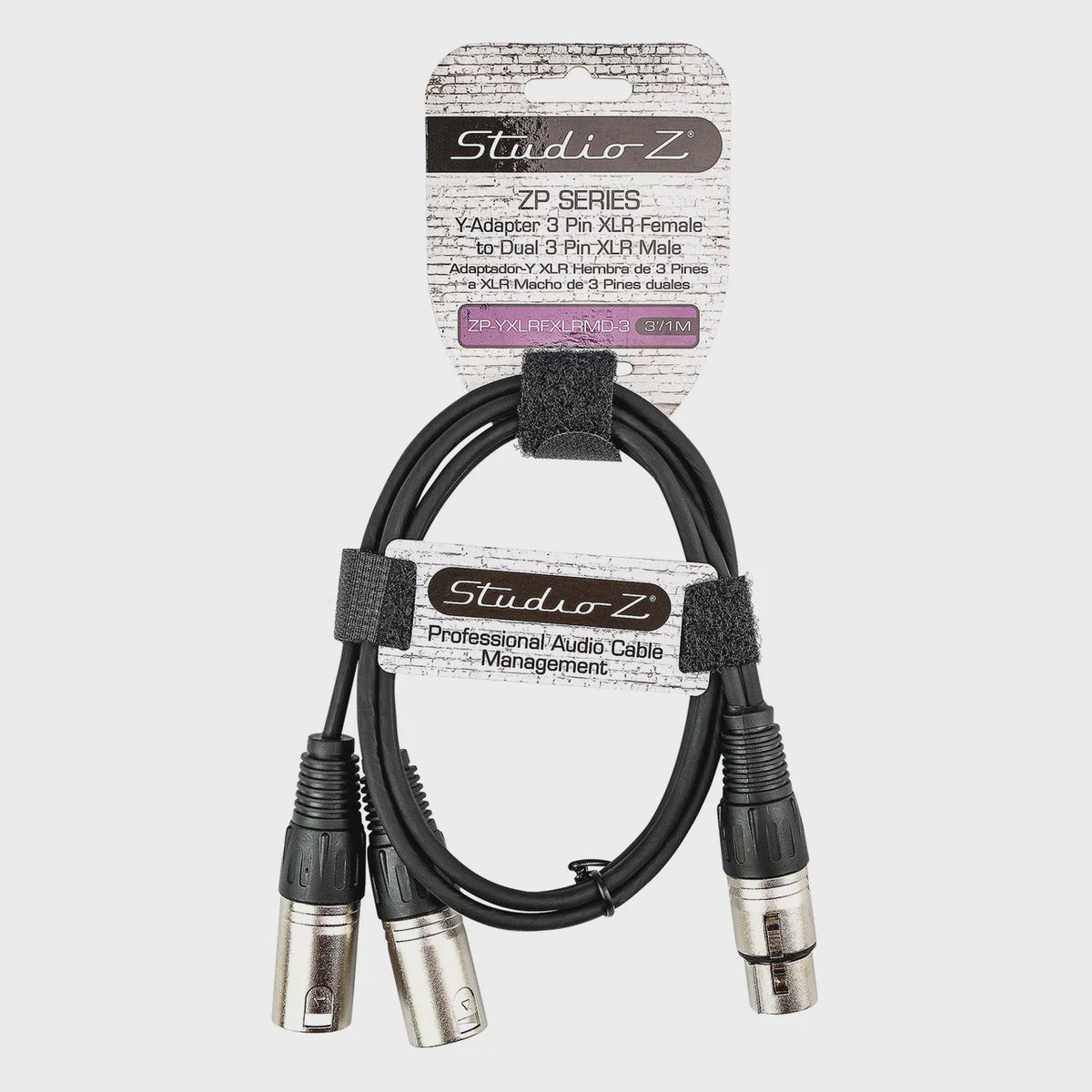 STUDIO Z Lead Xlr Female to 2 Xlr Male 3' ZP-YXLRFXLRMD-3 Y-TYPE