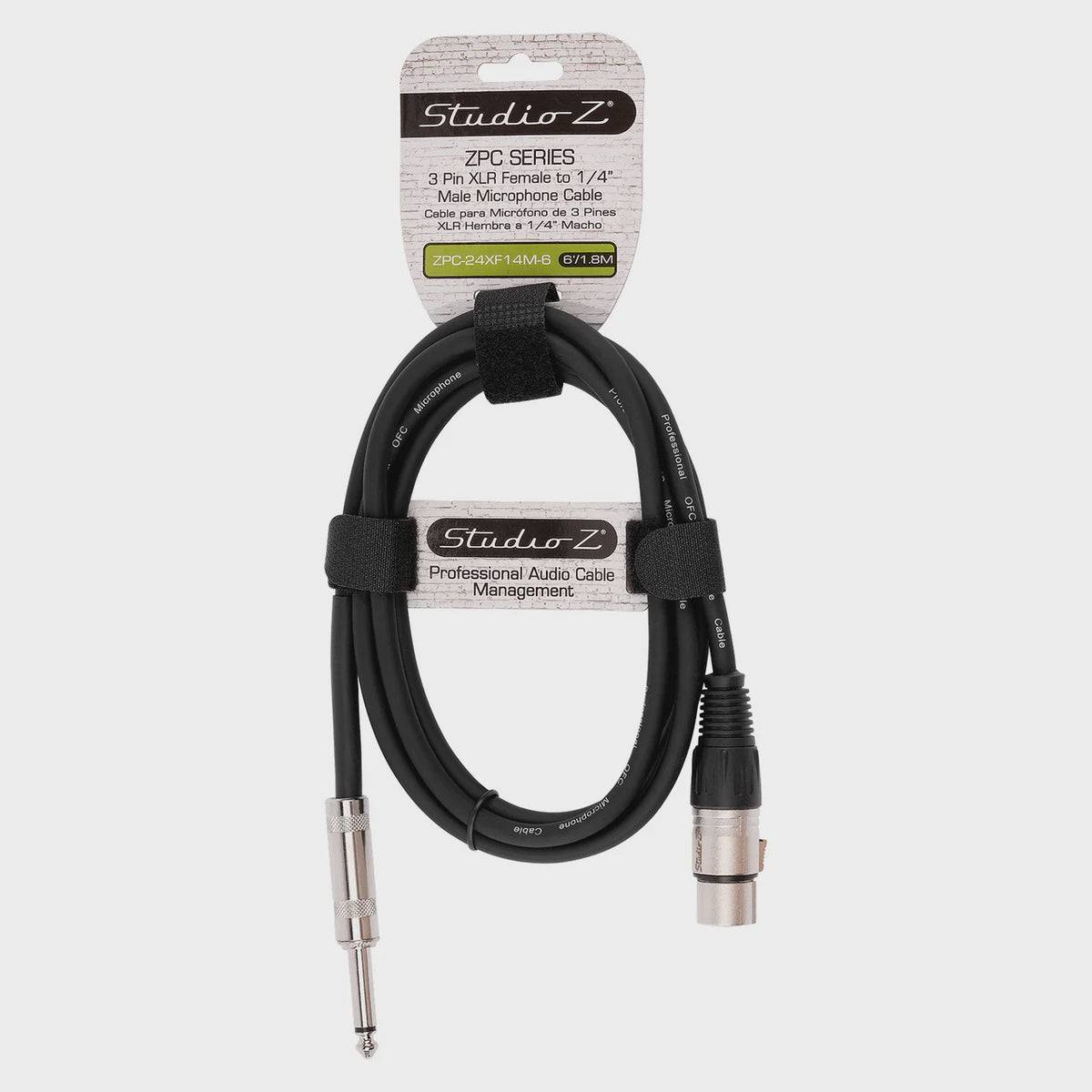 STUDIO Z Lead Xlr Female to 1/4 Male Mono 6' ZPC-24XF14M-6