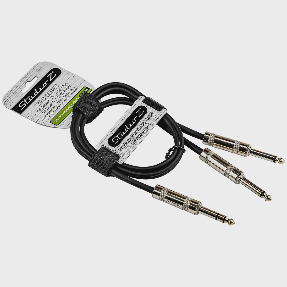 STUDIO Z Lead 1 1/4 Male Stereo to 2 1/4 Male Stereo Trs 3' ZPC-Y14S14DMN-3 Y-TYPE