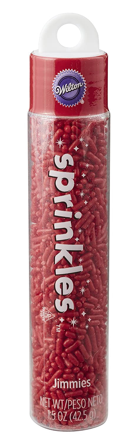 WILTON Baking Sprinkles Jimmies Red 1.5OZ 42.5G 710-9963