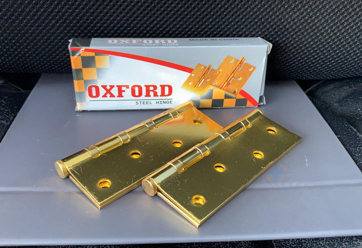 OXFORD Butt Hinges 4" X 3" Gold with Screw