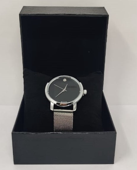 GENERIC Watch Fashion Men Silver with Mesh Strap
