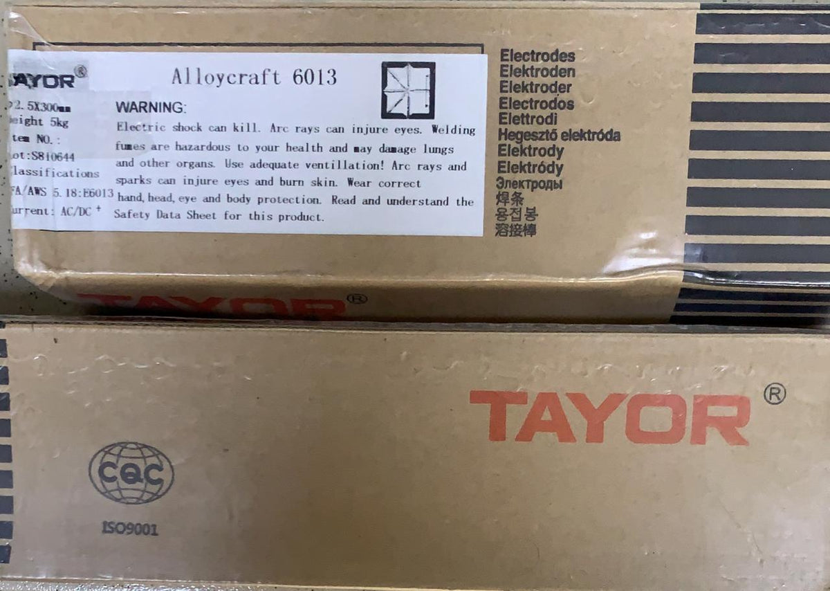 TAYOR Welding Rod #12 11LBS 2.5X300MM 5KG Alloycraft 6013