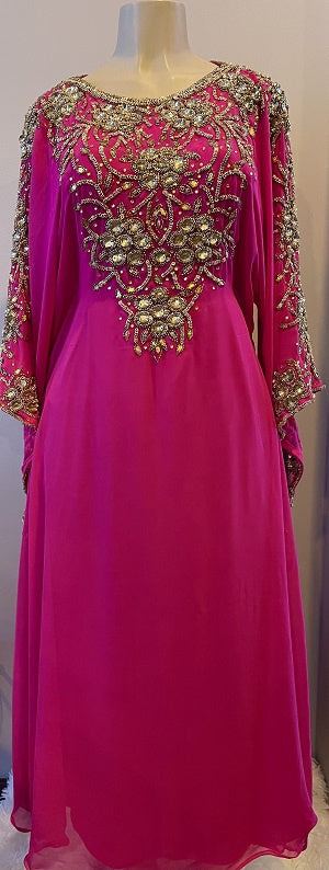 GENERIC Gown Beaded Pink with Gold Beads