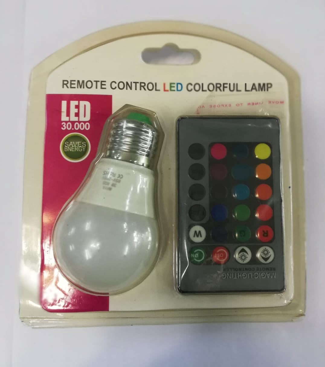 Bulb LED 3W Round Colourful Remote 110V