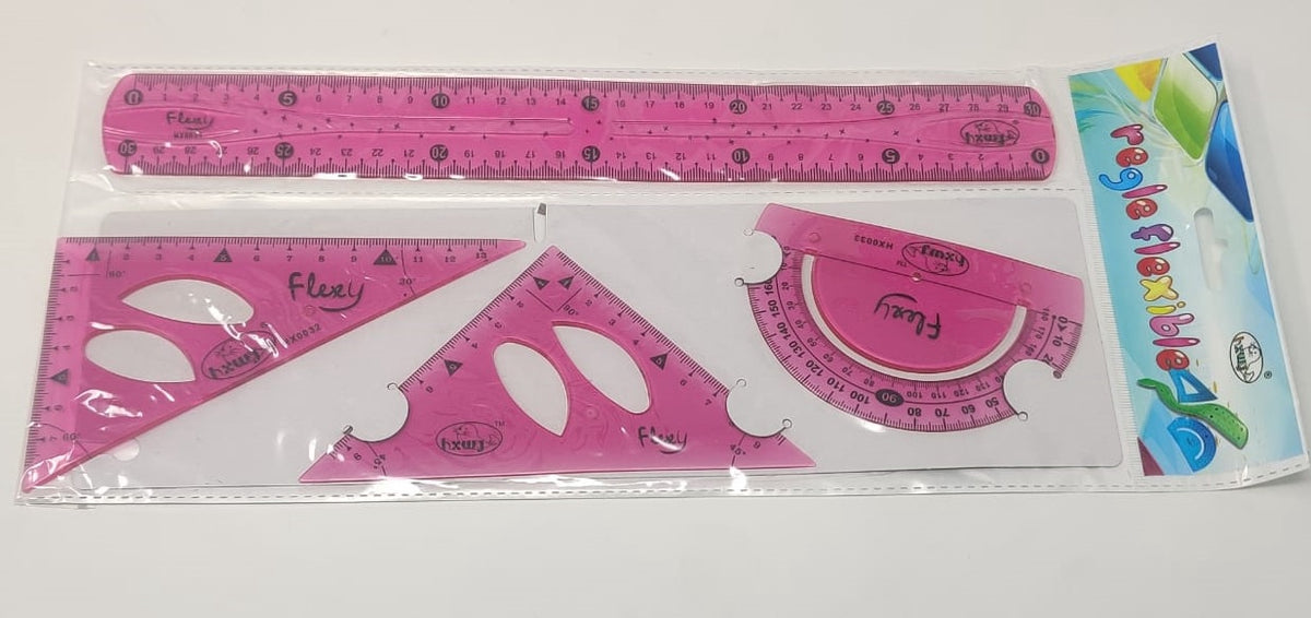 HXWJ Stationery Ruler 4PCS Regle Flexible Set
