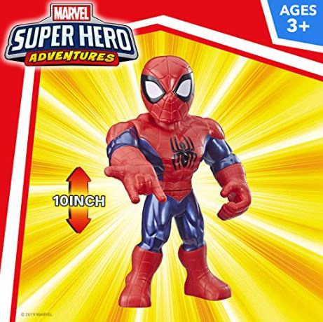 PLAYSKOOL Toy Marvel Super Hero Adventures Web Warriors 3 Pack, SPIDER-MAN, Kid Arachnid, Rhino, 10"