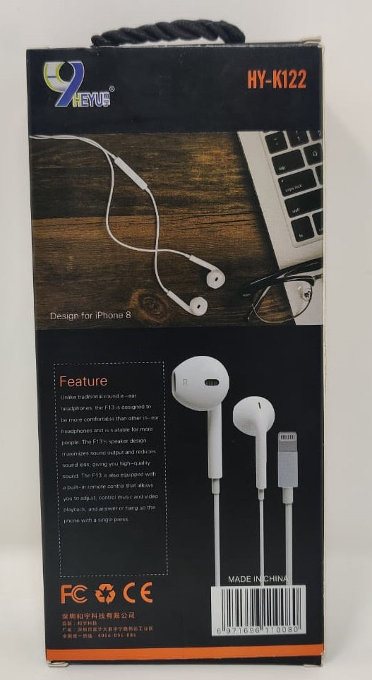 Earphone Heyu HY-K122 Bass Stereo Iphone 8