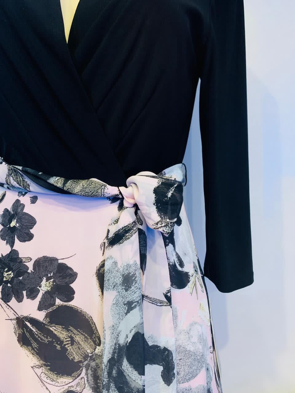 CHETTA B Dress BLACK/PINK Size 8