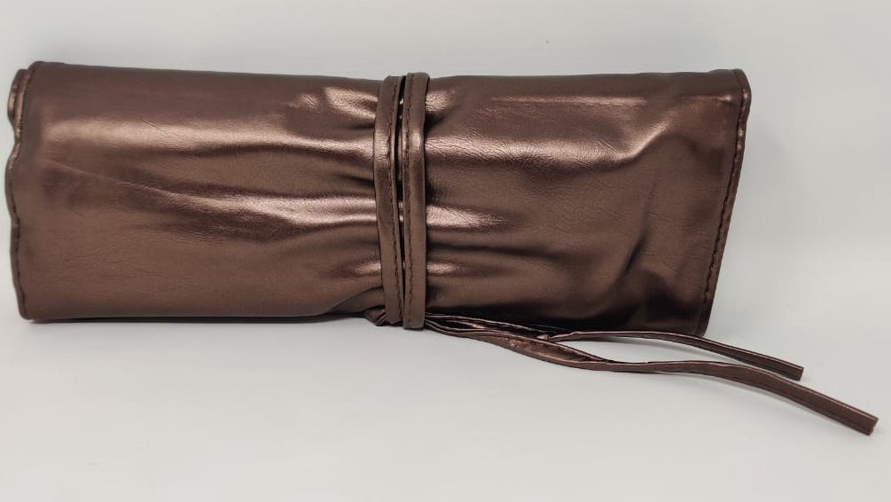 GENERIC Makeup Brush Set YQ74 12PCS IN Brown Leather Case