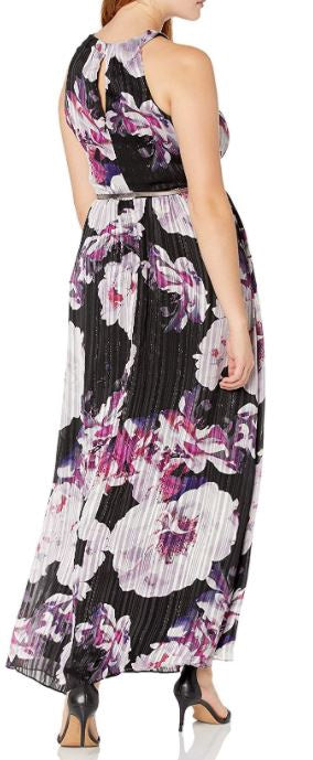SLNY Dress Sleeveless Printed Maxi with Belt