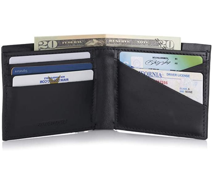 ALPINESWISS Wallet Men Alpine Swiss Double Diamond Rfid Bifold Wallet with Divided Bill Section