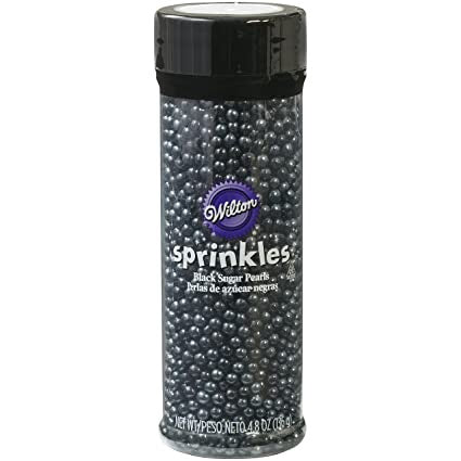 WILTON Baking Sprinkles Pearls Black 4.8OZ 136G 710-1129