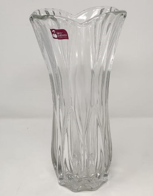 Vase 12" X 6" GLASS-27 Clear HP0330 30CM Brighton Red Cherry