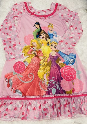 DISNEY Kids Sleepshirt Girls Princess Long Sleeve