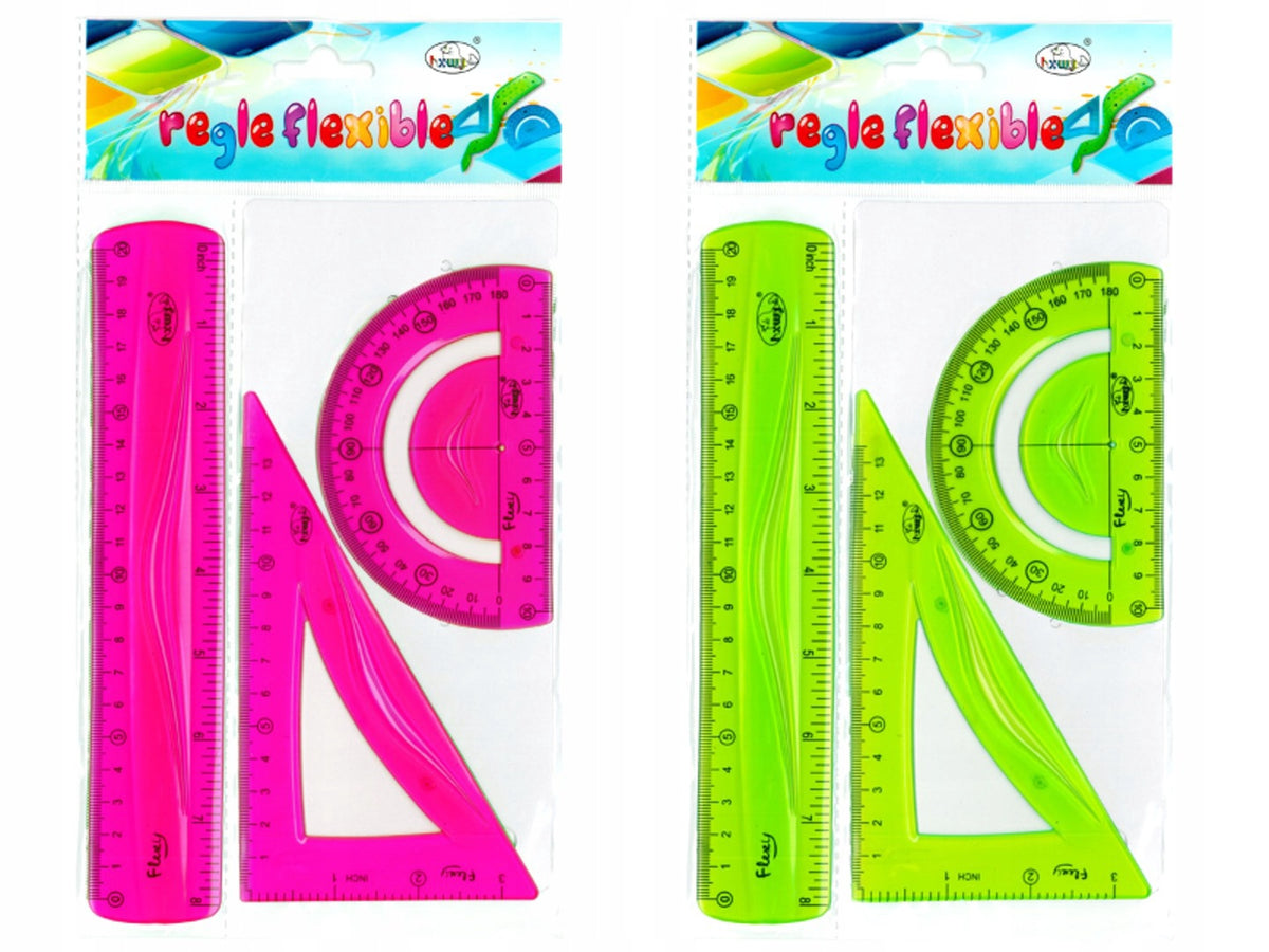 HXWJ Stationery Ruler 3PCS Regle Flexible Set