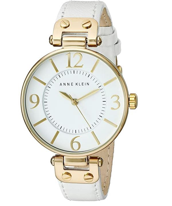 ANNE KLEIN Watch Women 109168WTWT Round Dial Leather Strap