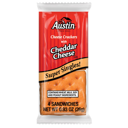 AUSTIN Cheddar Cheese on Cheese Sandwich Crackers Single Pack 4-SANDWICH 0.93OZ 26G