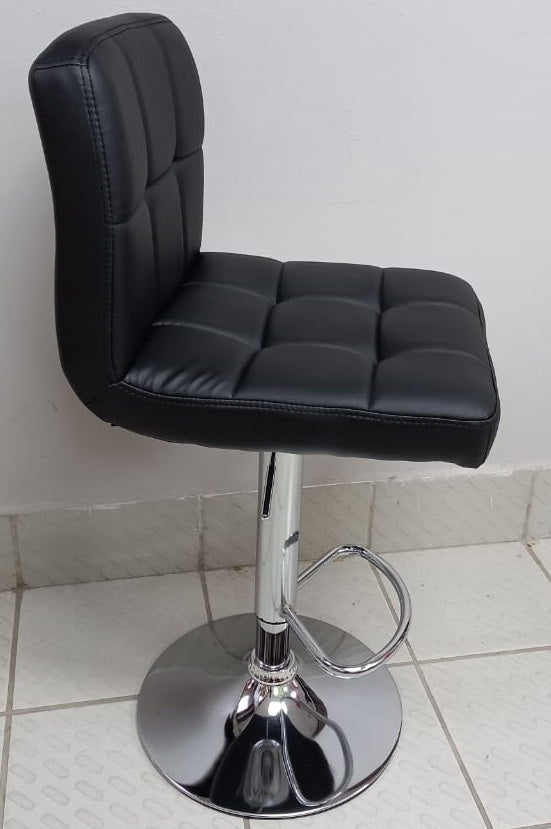 Bar Stool 311004 with Back Rest Black Leather