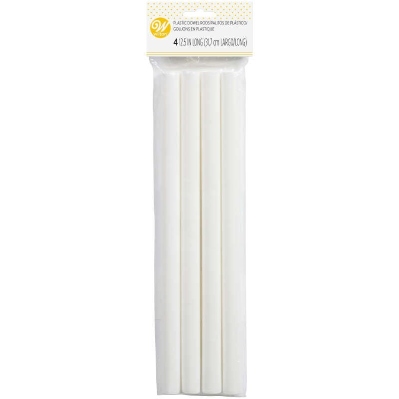 WILTON Baking Plastic Dowel Rods 4PCS Pack 12.5" Long 31.8CM 399-801