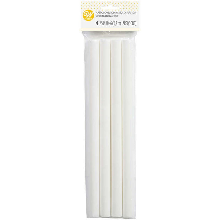 WILTON Baking Plastic Dowel Rods 4PCS Pack 12.5" Long 31.8CM 399-801