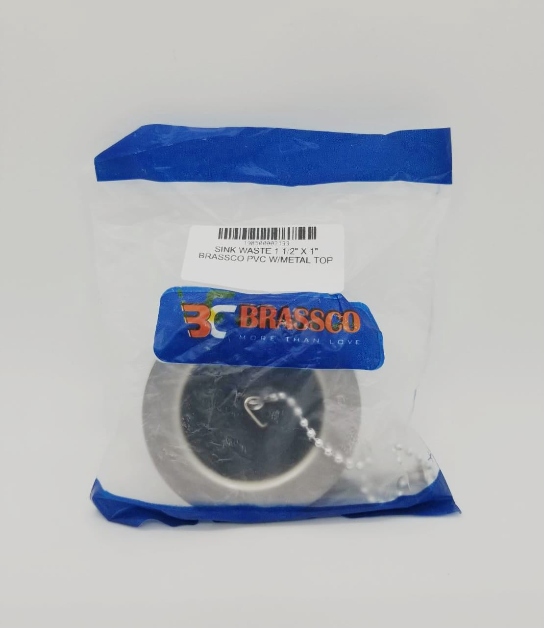 Sink Waste 1 1/2" X 1" Brassco PVC W/METAL Top