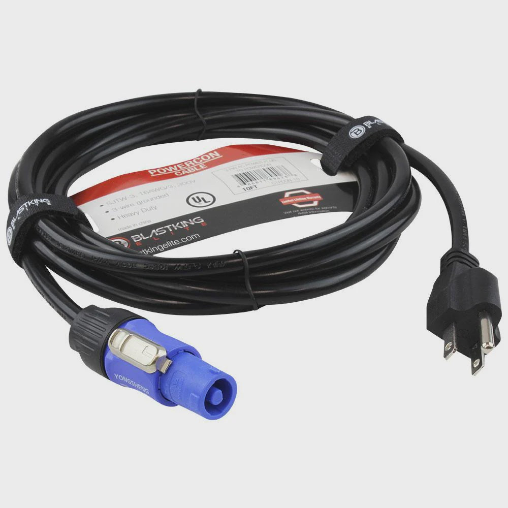 BLASTKING Lead 3-PIN AC Power Plug to Powercon Power Cord 10' IBKE-C1PCON-10