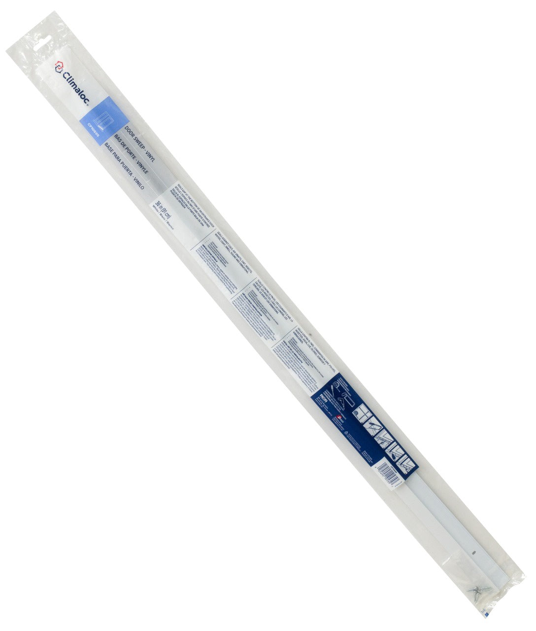 CLIMALOC Door Sweep White with Vinyl Inserts 36" CF10535