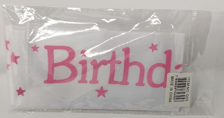 Party Sash Birthday Girl QS5 White