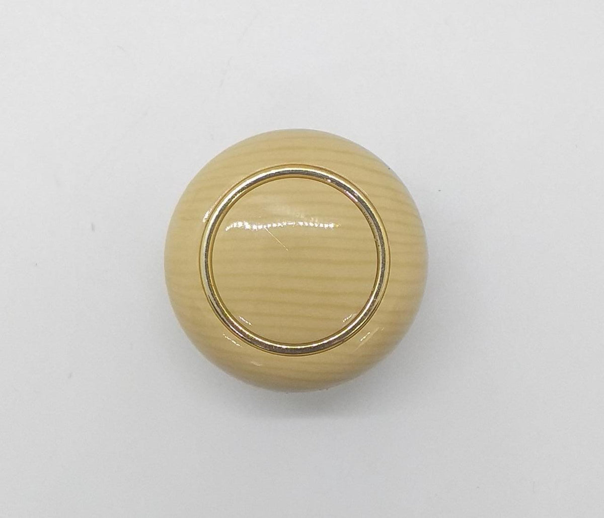 Draw Knob 107 Cream W/GOLD Ring
