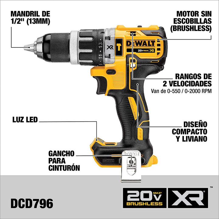 DEWALT Drill Gun DCK287D1M1 20V Max Xr 2PCS Lithium Ion