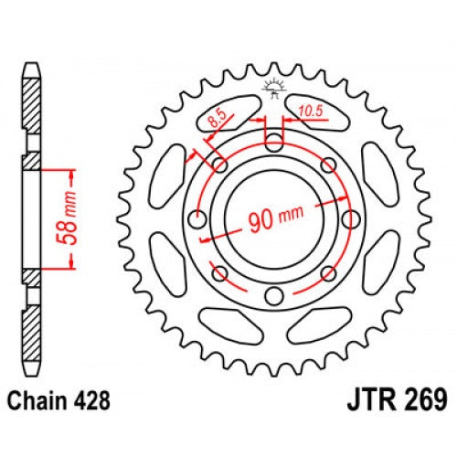 M/CYCLE Sprocket Jt JTR269.52 Rear XL125S/JH125L
