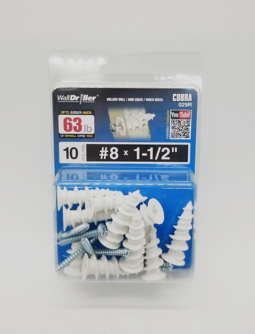 COBRA Anchors 029R Wall Driller #8 X 1-1/4" 63LB