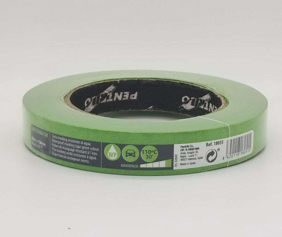 PENTRILO Tape Masking Green 3/4" 18MM X60 Yd