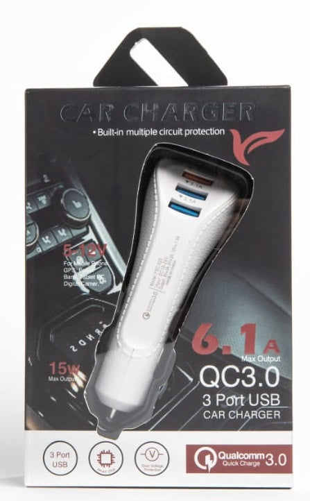 GENERIC Car Charger 6.1A QC3.0 3 USB Port with Micro Cable