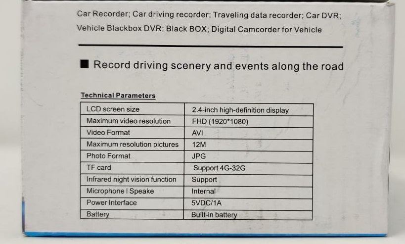 GENERIC Car Dvr HD Vehicle Blackbox