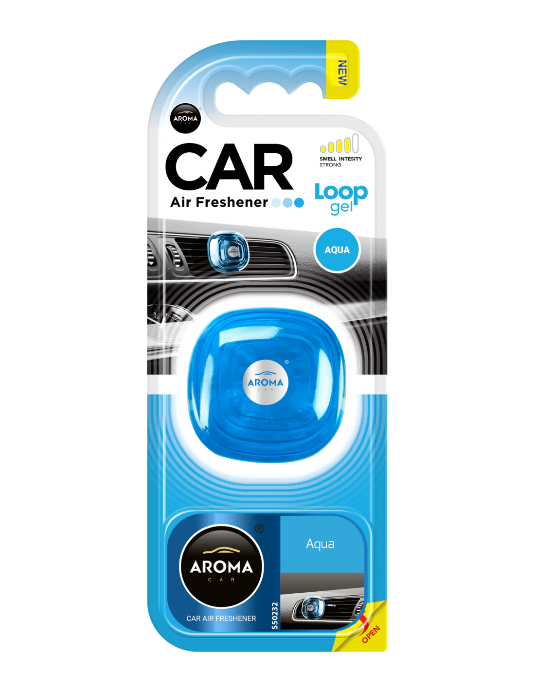 AROMA Car Air Freshener Loop Gel Aqua S50232