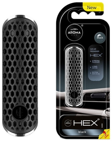 AROMA Car Air Freshener Hex Black Polymer
