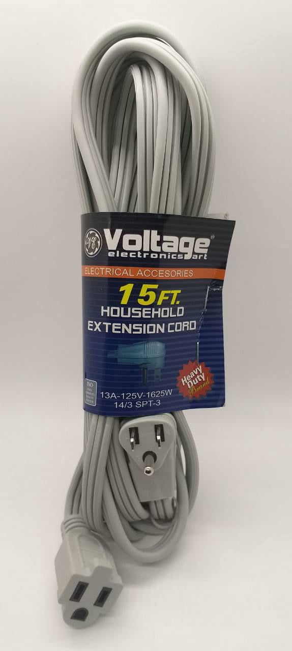 VOLTAGE Extension Cord 15FT Grey Heavy Duty 3PIN SP-A305-15