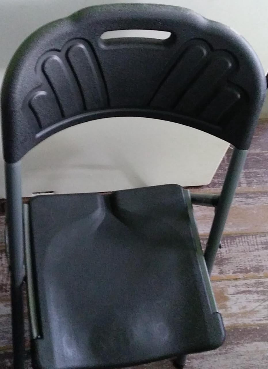 HOMESTAR Chair Plastic Black Folding 0-1WB