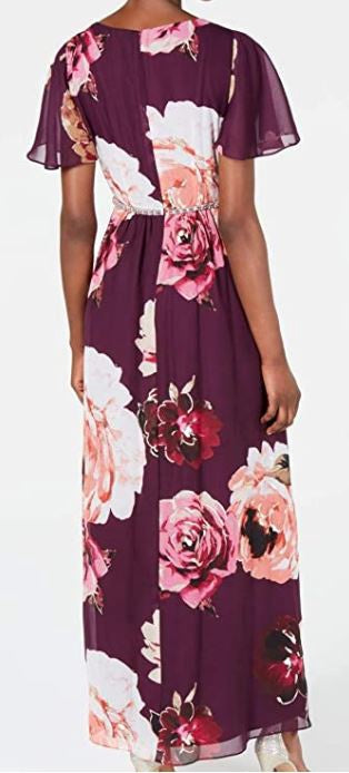SLNY Dress Casual Maxi Floral Print Embellished