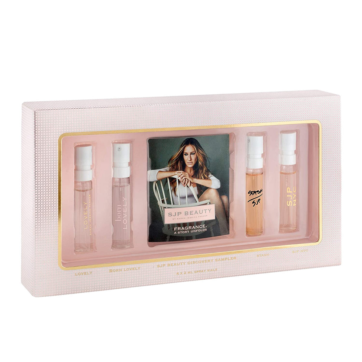 SARAH JESSICA PARKER Fragrance Sampler Includes Lovely Eau De Parfum, Born Lovely Eau De Parfum, Stash Eau De Parfum, Sjp Nyc Eau De Parfum 4 X 0.06 OZ/2 ML Samples