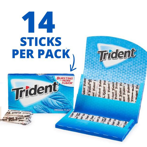TRIDENT Original Flavor Gum Sugar Free 14-PIECES