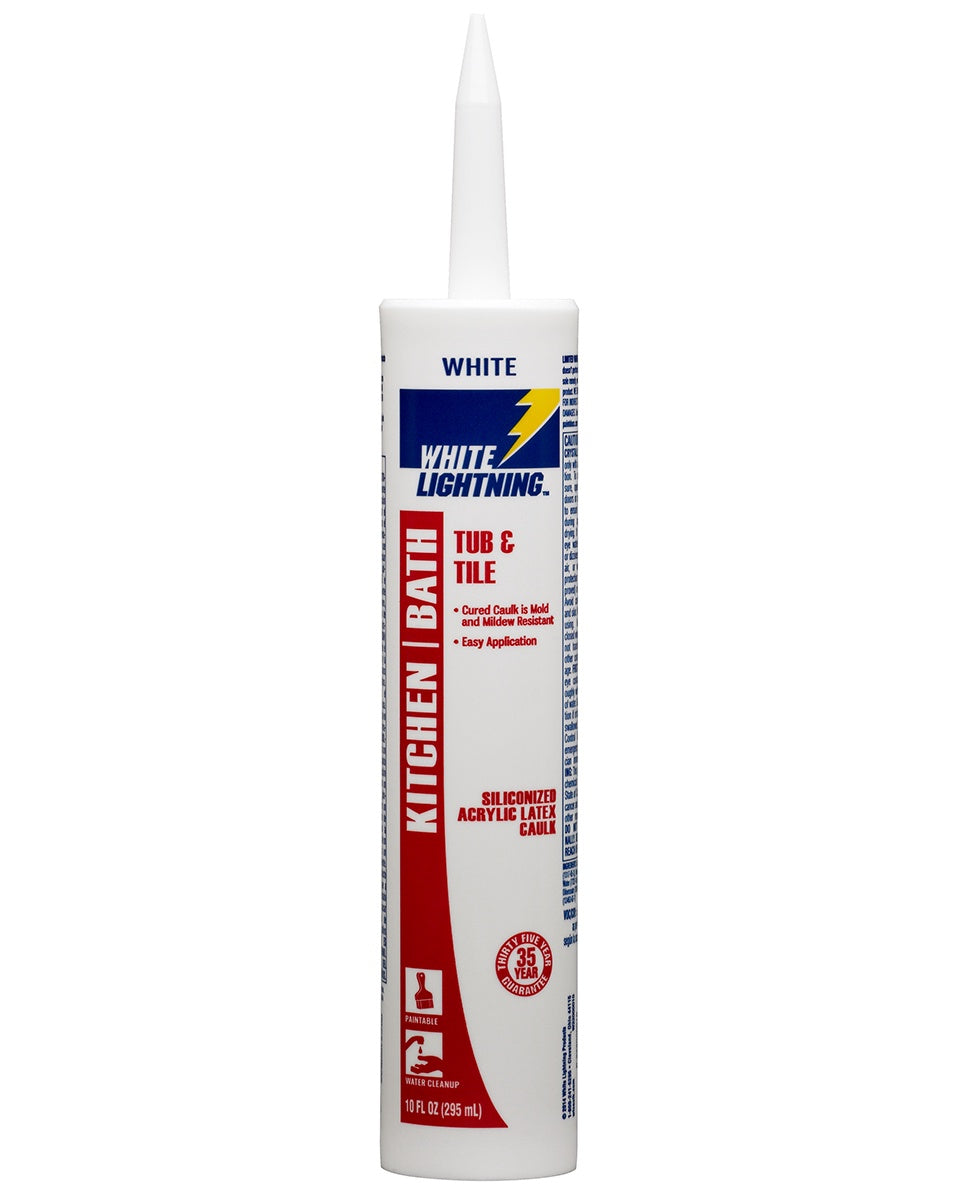 WHITE LIGHTNING Silicone Bath Kitchen White 10 OZ
