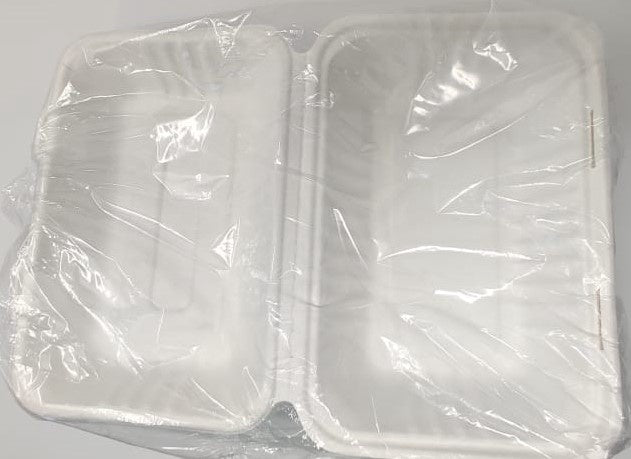 Food Box Biodegradable 9" X 6" 50PCS Pack 1 Comparment