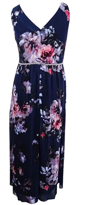 SLNY Dress Evening Floral Navy
