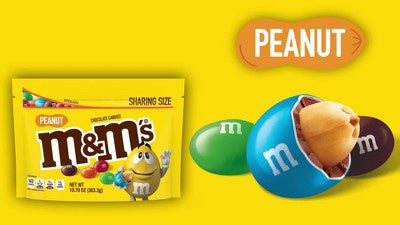 M&M Peanut Milk Chocolate Candies Sharing Size 10.05OZ 284.9G