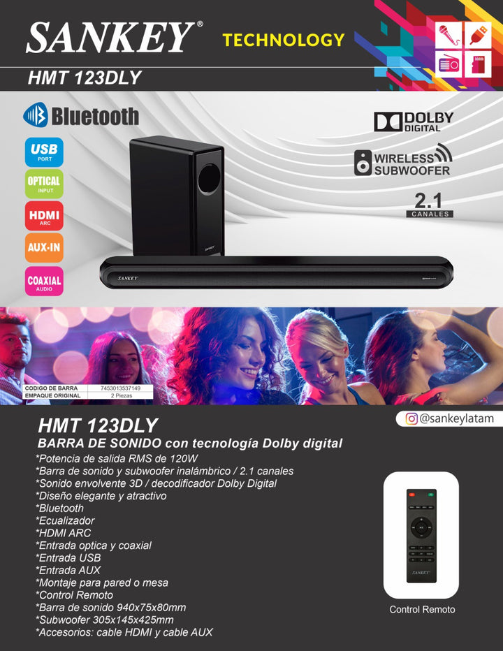 SANKEY Soundbar HMT-123DLY 2.1